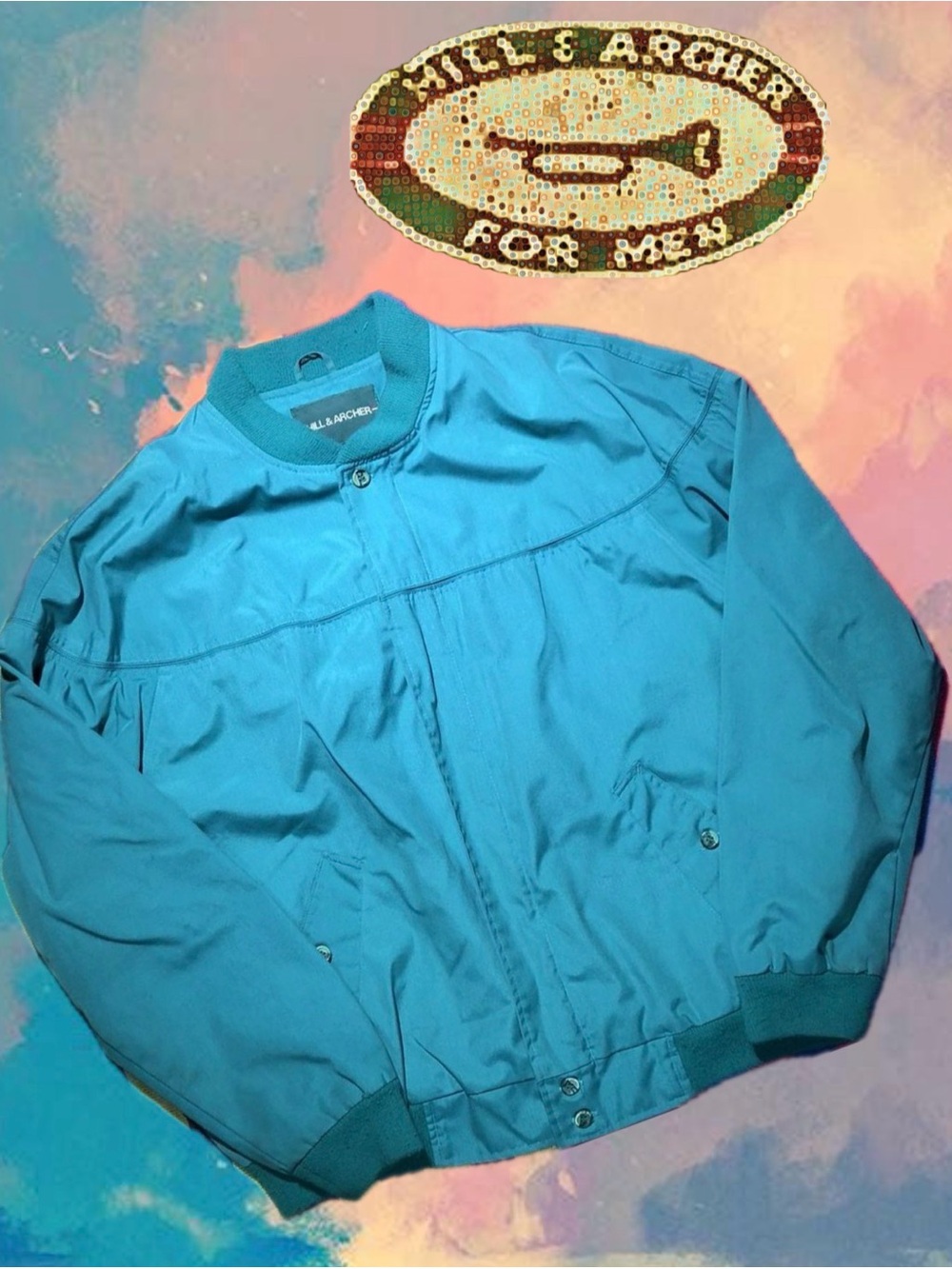 Hill & Archer Teal Bomber Jacket - Picture 5 of 8